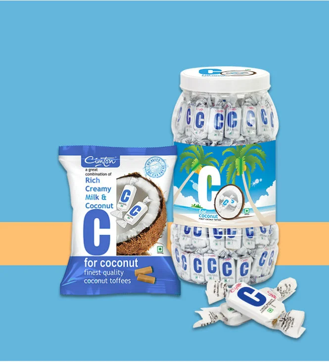 C for Coconut Finest Quality Coconuts Toffees